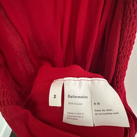 Reformation Cassandra Red Dress size 2 (worn once) - Picture 4 of 6